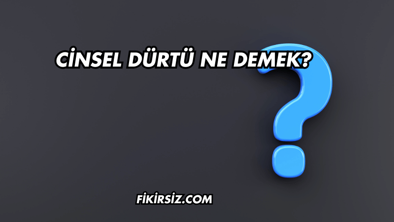 Cinsel Dürtü Ne Demek?