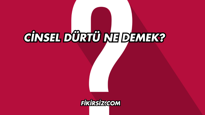 Cinsel Dürtü Ne Demek?
